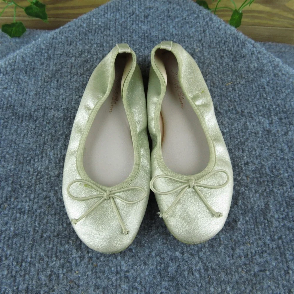 Ruby & Bloom Girls Ballet‎ Shoes Gold Synthetic Slip On Size T 12.5 Medium